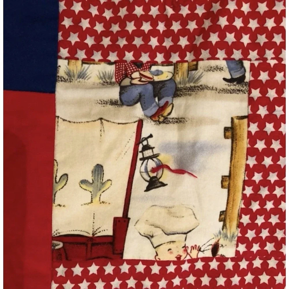 Baby Quilt with Cowboys and Western .  Size 47.5 x 37